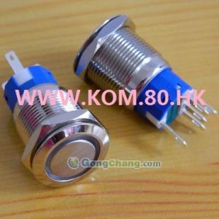 供應K19-A帶燈金屬按鈕開關 高質量解決方案，安裝直徑19MM